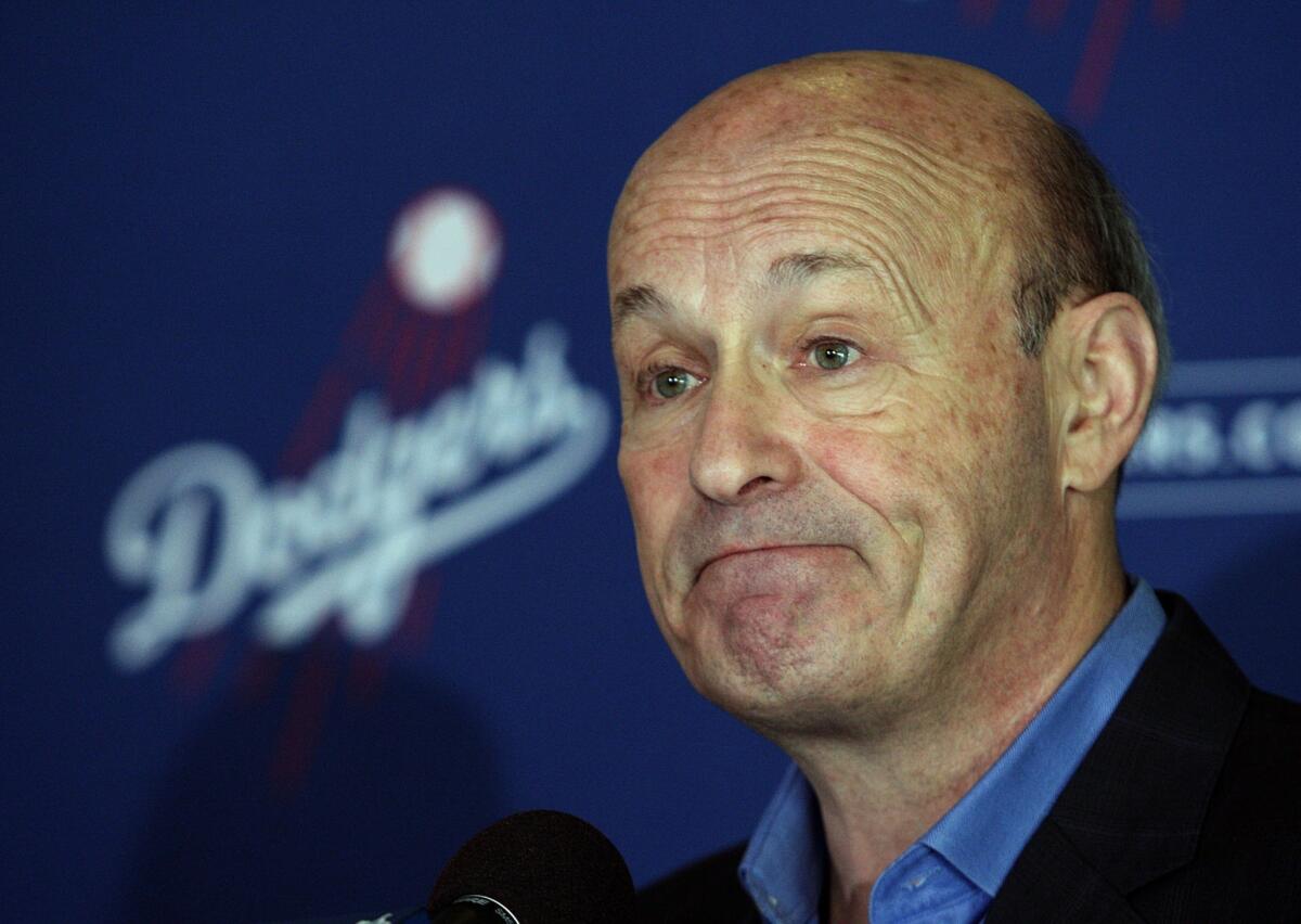 Dodgers CEO Stan Kasten, shown in January, says the team hopes the farm system will eventually help reduce the payroll.