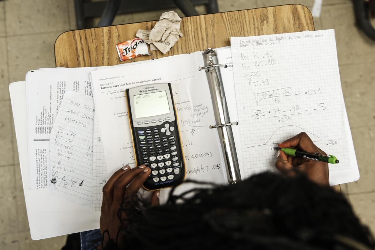 To get to math in college, students have to get through Algebra.