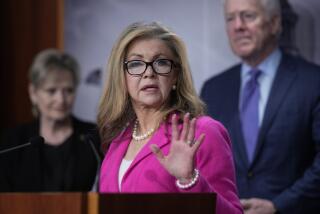Sen. Marsha Blackburn, R-Tenn., and other Republican senators tell reporters they want the COVID-19 vaccine mandate for members of the U.S. military to be rescinded under the annual defense bill, at the Capitol in Washington, Thursday, Dec. 15, 2022. (AP Photo/J. Scott Applewhite)