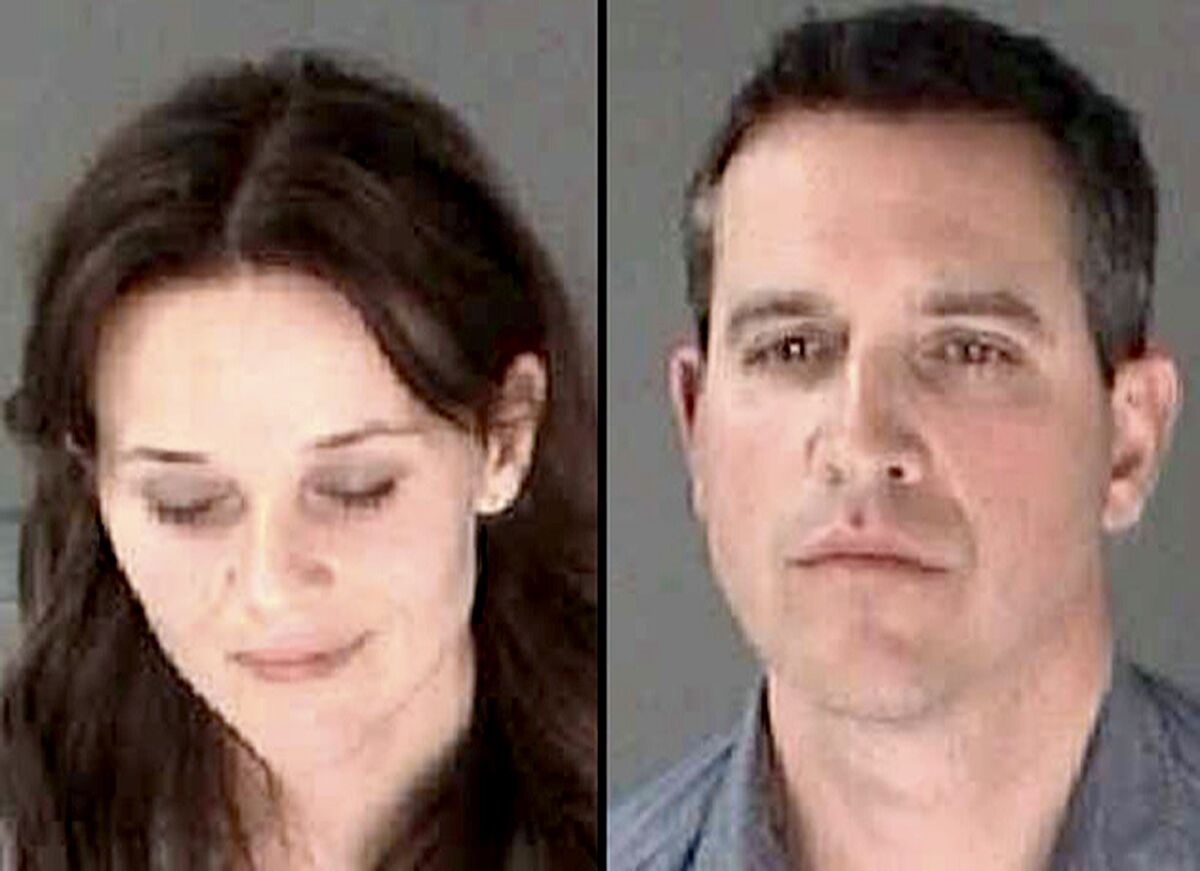 These booking photos provided by the Georgia Department of Corrections shows actress Reese Witherspon and her husband, Jim Toth.