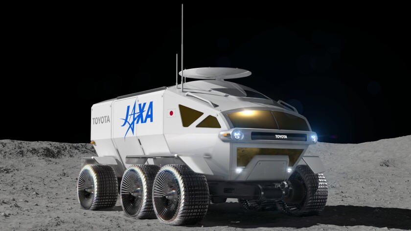 Ilustración proporcionada por Toyota Motor Corp. de un vehículo llamado "Lunar Cruiser" para explorar la superficie lunar. (Toyota Motor Corp. vía AP)