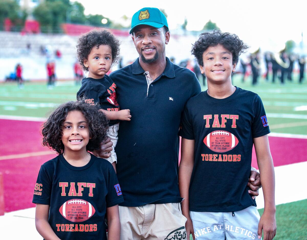 Former Taft standout Steve Smith had his No. 2 jersey number retired and brought his three sons.