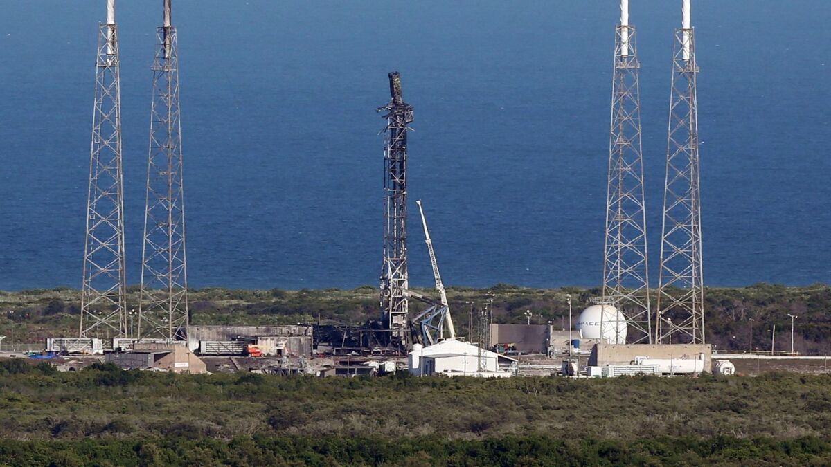 The SpaceX launch complex at Cape Canaveral Air Force Station in Florida was damaged after a Falcon 9 rocket exploded in September.
