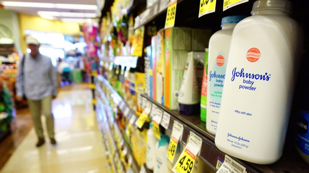 A Los Angeles County judge says there were errors and jury misconduct in the previous trial that ended with the award two months ago. Above, Johnson's Baby Powder at a supermarket in Alhambra in August.