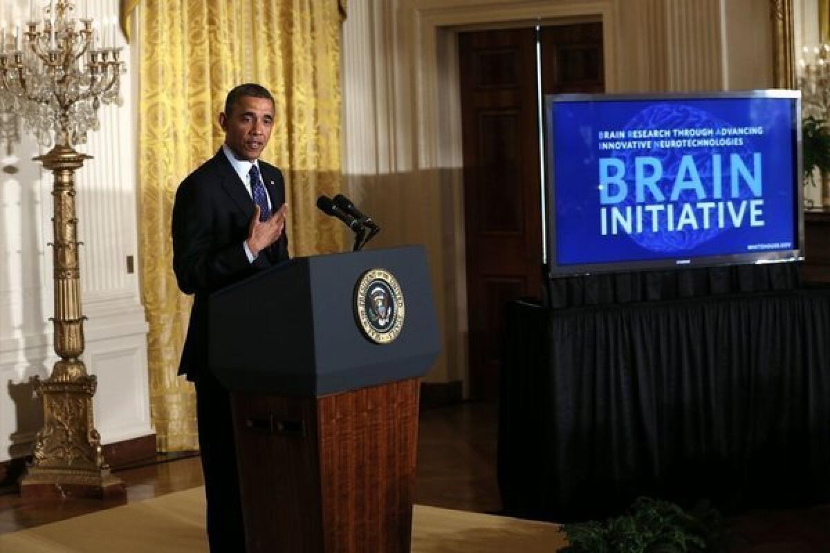 President Obama announces the administration's BRAIN (Brain Research through Advancing Innovative Neurotechnologies) Initiative at the White House on Tuesday.