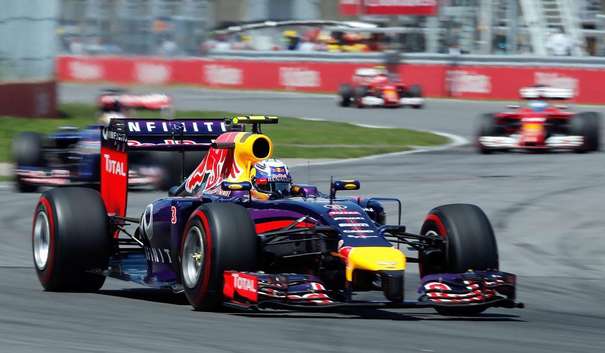 Formula One driver Daniel Ricciardo maneuvers through a series of turns during the Grand Prix of Canada at the Gilles Villeneuve circuit in Montreal on Sunday.