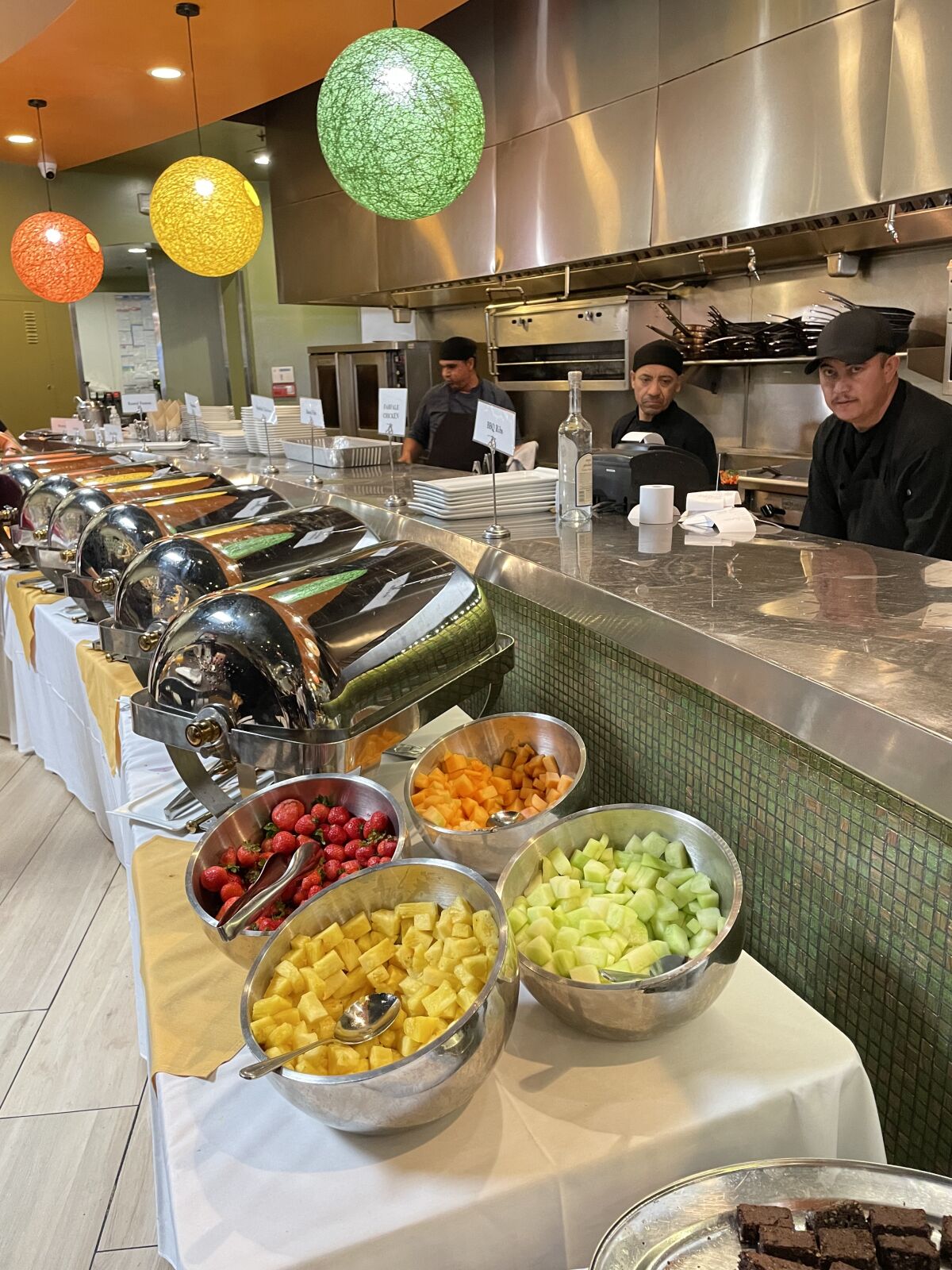 The Sunday brunch buffet line at Citrus City Grille in Orange.