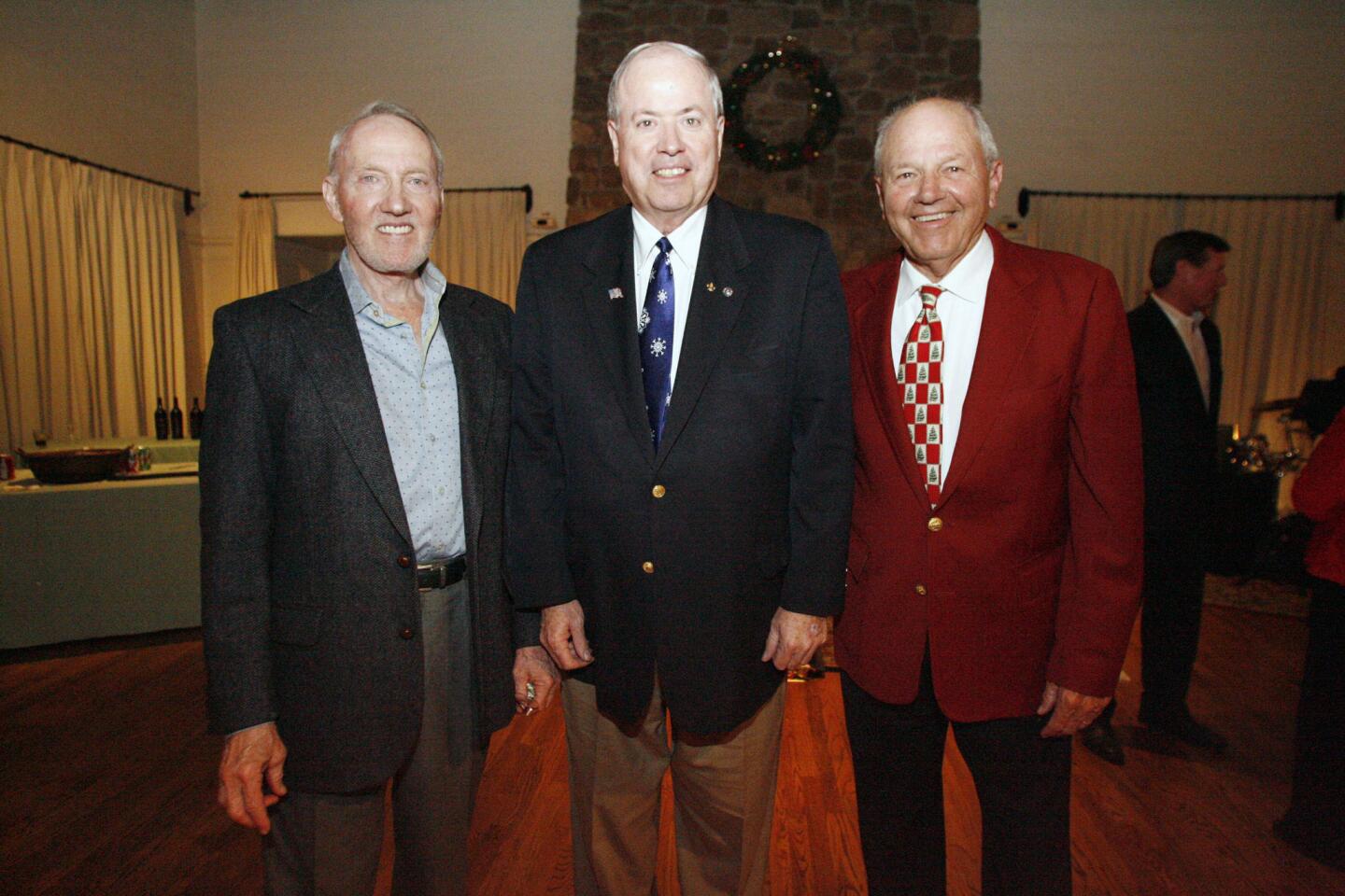 Daryal Gant, from left, Pat Liddell and Joe Thompson attend the 100th annual meeting and holiday reception, which took place at FSHA in La Canada on Tuesday, December 11, 2012.