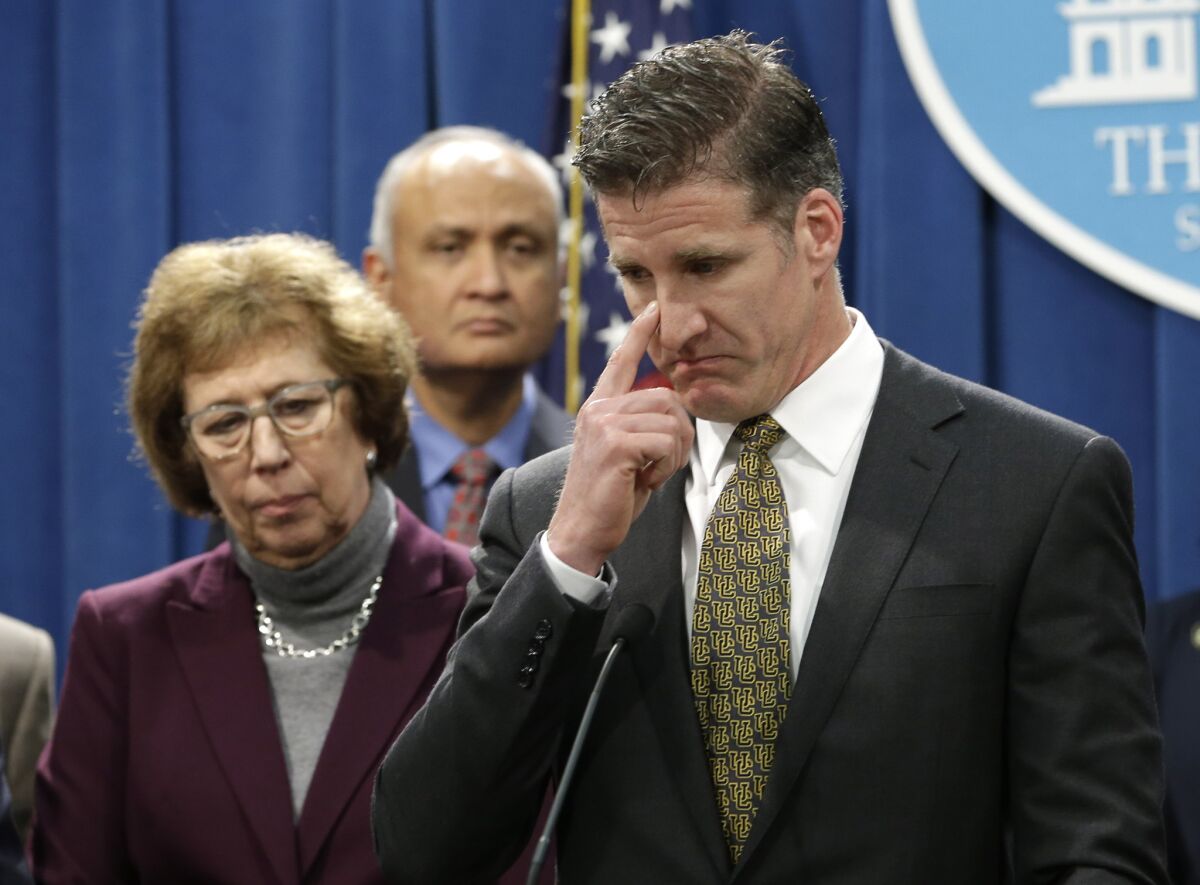 Dan Diaz, the husband of Brittany Maynard, spoke in support of proposed legislation allowing doctors to prescribe life-ending medication to terminally ill patients during a news conference in Sacramento on Jan. 21. Standing just behind Diaz is Sen. Lois Wolk of Davis, one of the bill's coauthors.