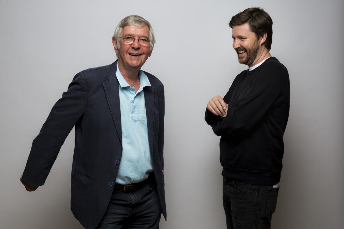 Tom Courtenay, left, and director Andrew Haigh, with the film, "45 Years," are photographed in the L.A. Times photo studio at the Toronto Film Festival,.