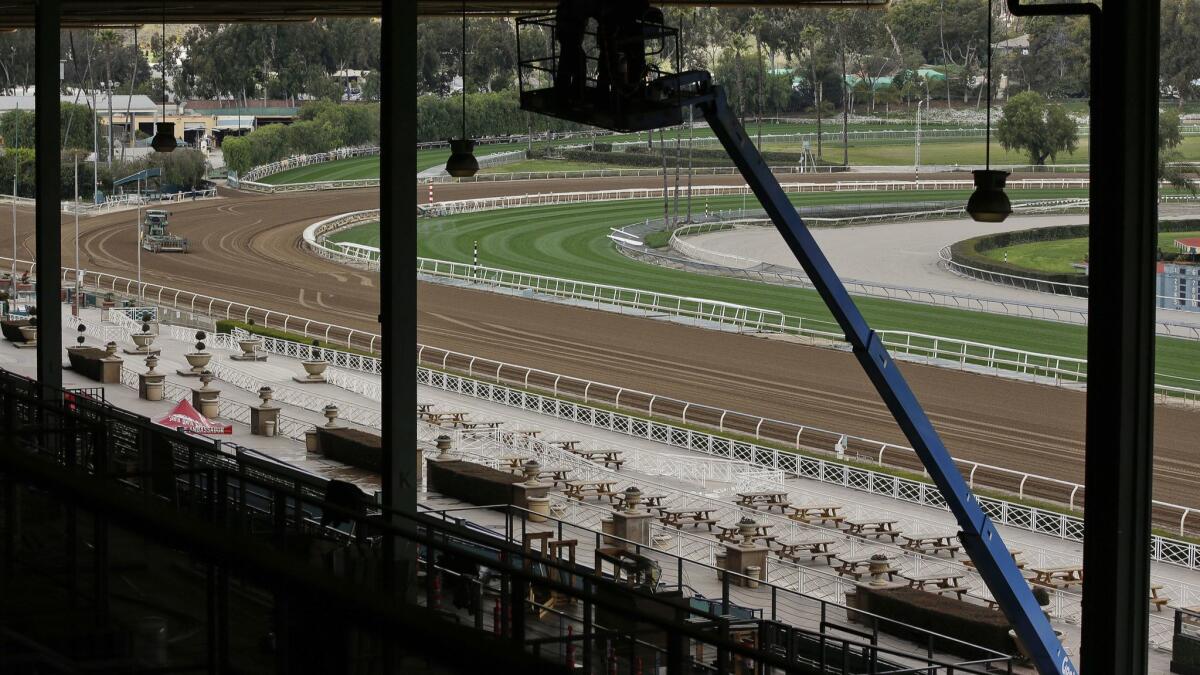 The Clockers' Corner area, the popular morning hangout for owners, trainers, jockeys and fans to watch workouts and grab breakfast at Santa Anita.