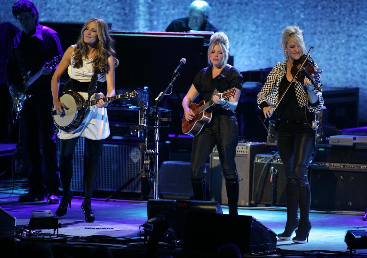 The Dixie Chicks, from left, Emily Robison, Natalie Maines and Martie Maguire during six-show stint at The Nokia Theater in Los Angeles in 2007. The trio will undertake its most extensive U.S. tour in a decade in 2016, including an Oct. 10 show at the Hollywood Bowl.