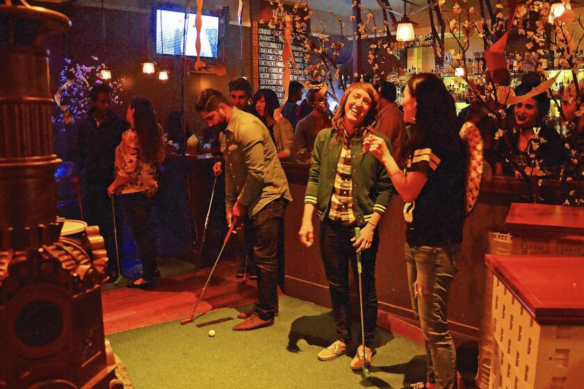 Urban Putt, in San Francisco's Mission District, is a bar and restaurant that makes room for 14 eccentric holes of mini-golf.