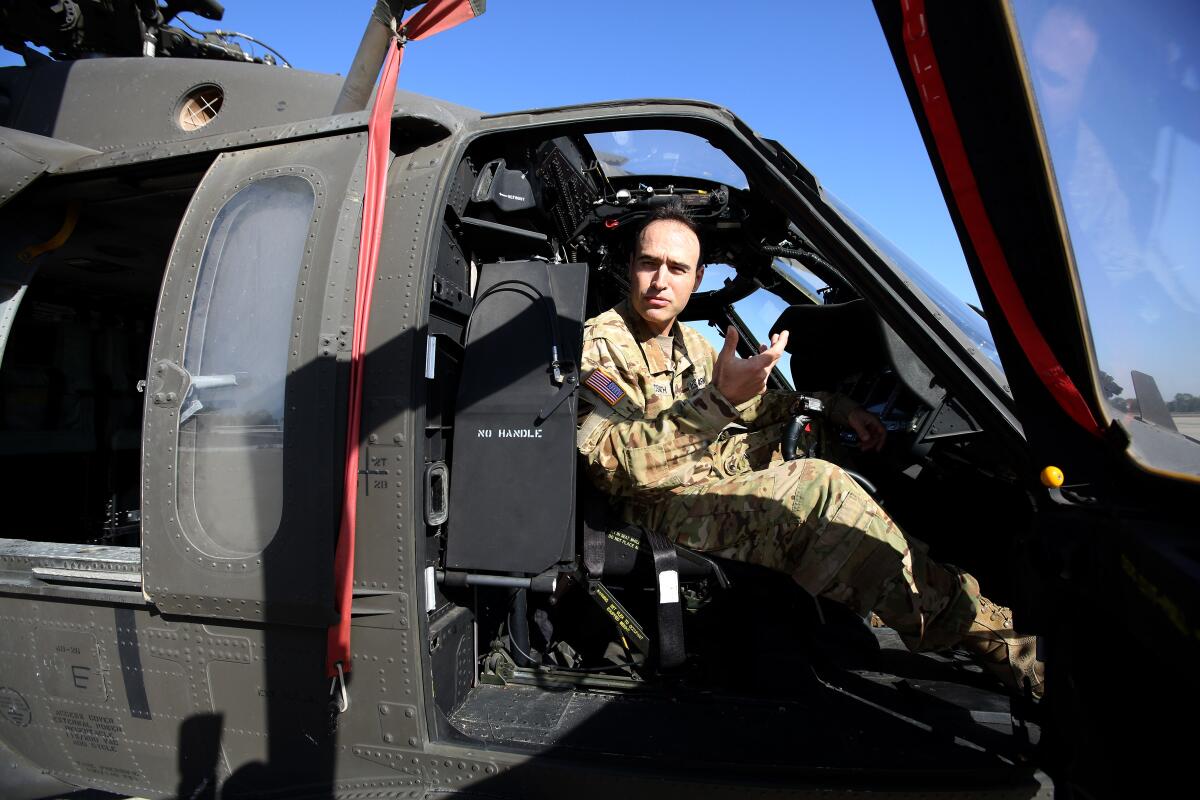 California Army National Guard Major Daniel Goldsmith is a Blackhawk helicopter pilot.