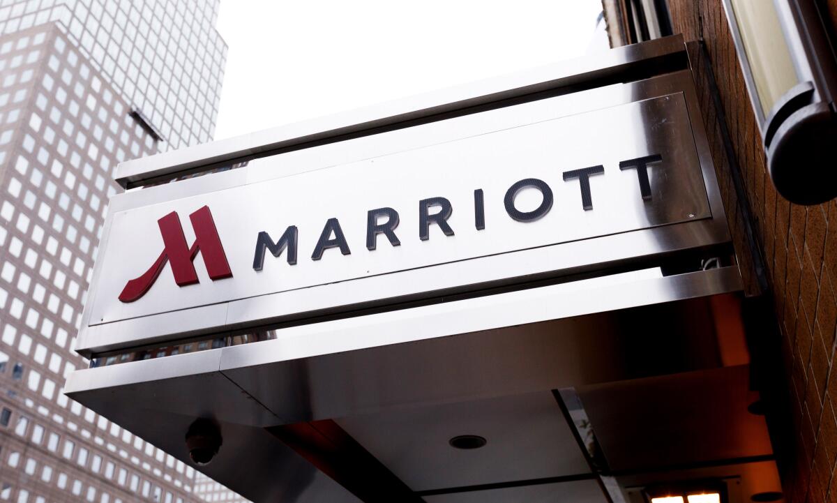 Vista de un hotel Marriott en Nueva York, Estados Unidos, hoy, 30 de noviembre de 2018.