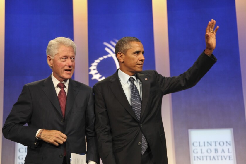 President Obama attends former President Clinton's Global Initiative event in September. Clinton's healthcare proposal, made shortly after his 1992 election, didn't get as far as Obama's, dying on Capitol Hill before passage.
