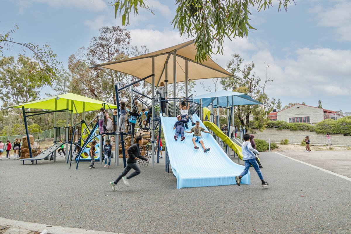 The new playground structure at Carmel Del Mar School.