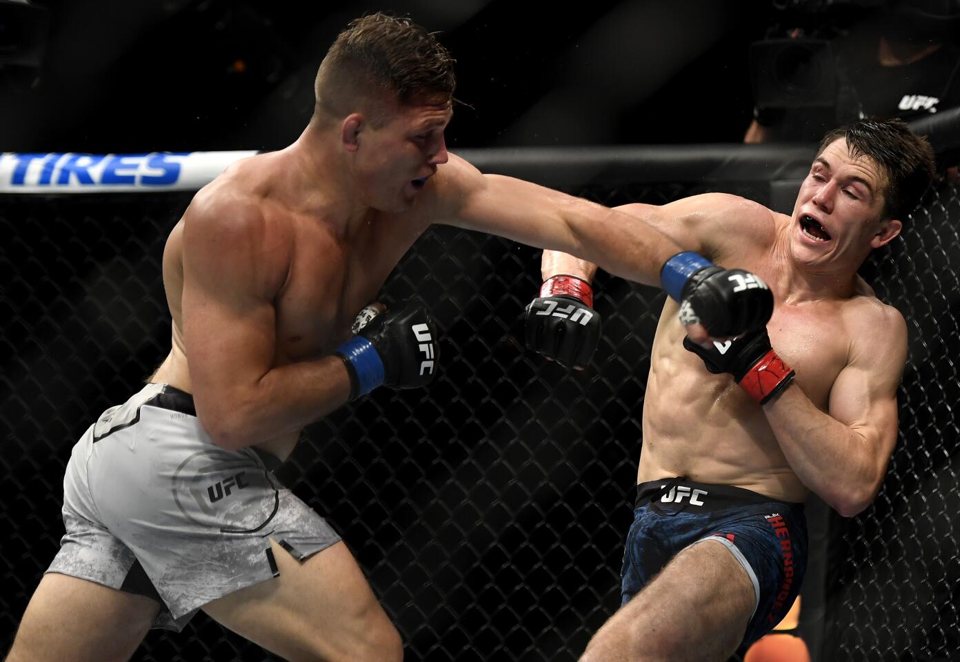 Hernández y Dober tuvieron un combate de ida y vuelta y el desgaste físico era obvio. Dober aprovechó la poca defensa de Hernández en el segundo round para atacarlo sin parar hasta que el réferi detuvo el combate a los 4:25 para el nocaut técnico.