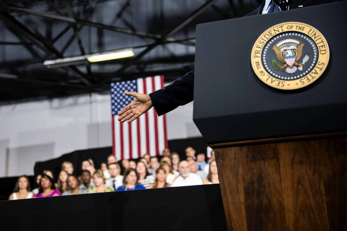 President Obama speaks at Knox College in Galesburg, Ill., in an attempt to revive the populist economic message that helped propel him to reelection.