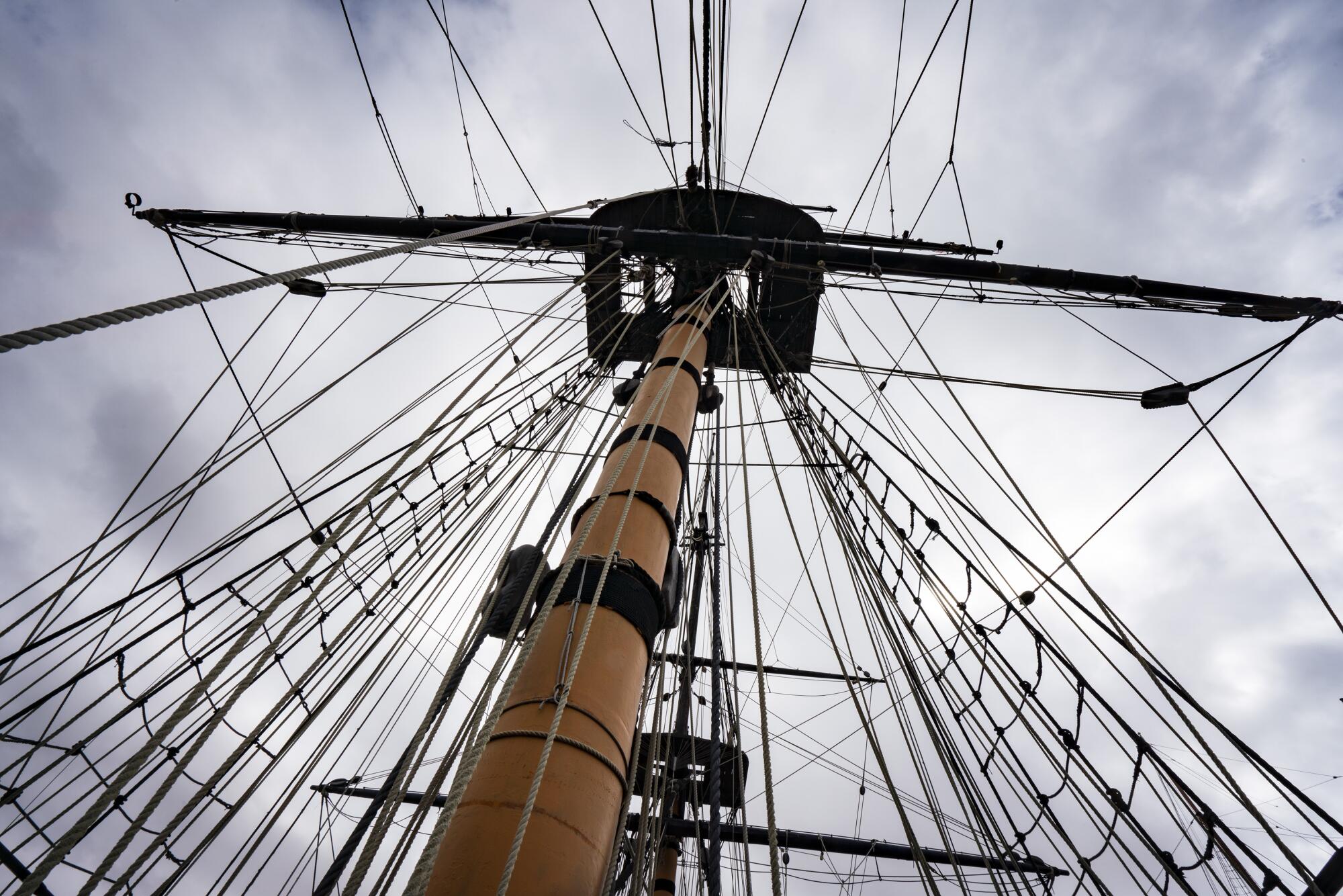 A view of the ship's mast.
