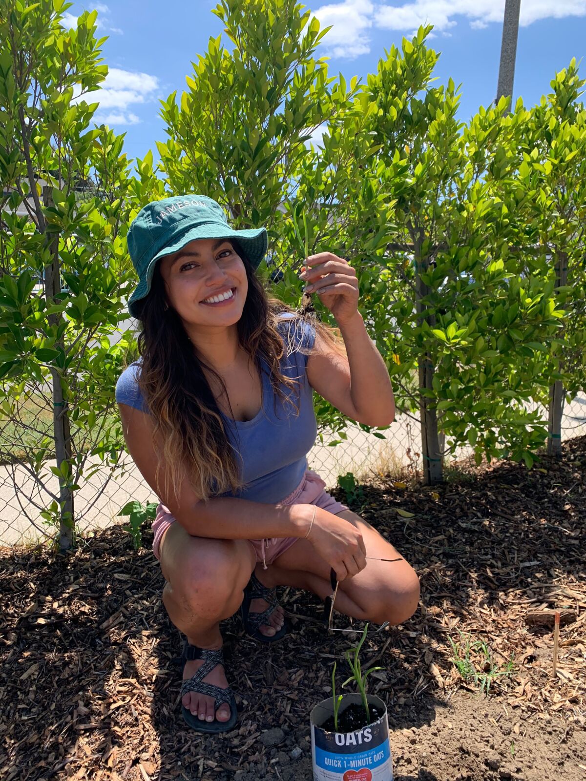 With promotional events on pause, Christina Jimenez has been filling her time growing food for the less fortunate.