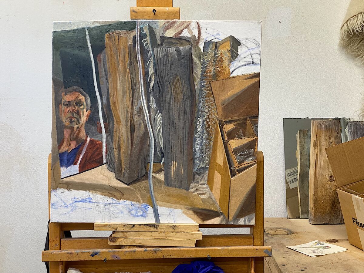 A work-in-progress by Michael Sitaras, in his home studio.