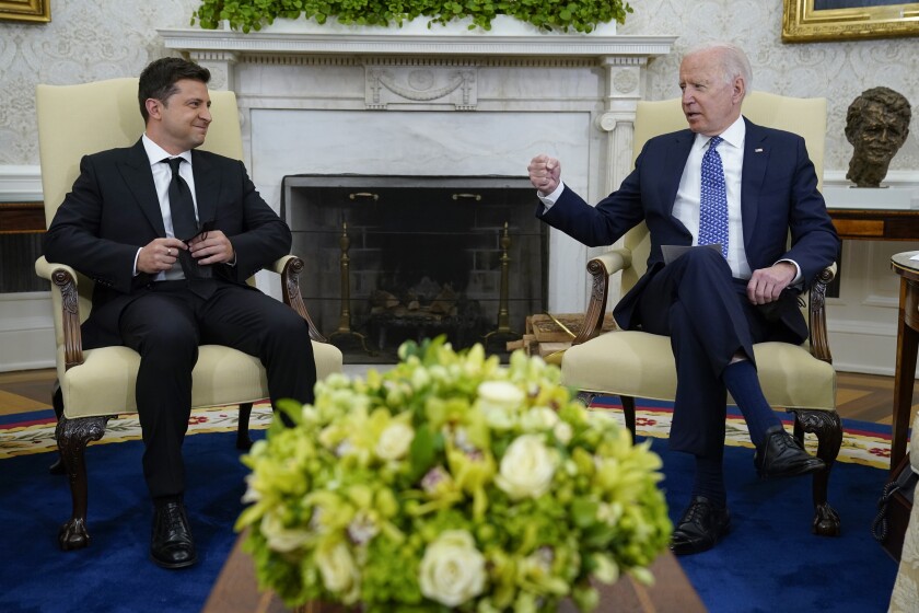 President Joe Biden met with Ukrainian President Volodymyr Zelenskyy in the White House Sept. 1, 2021. 
