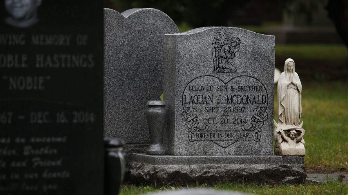 Laquan McDonald's grave in Forest Park, Ill.