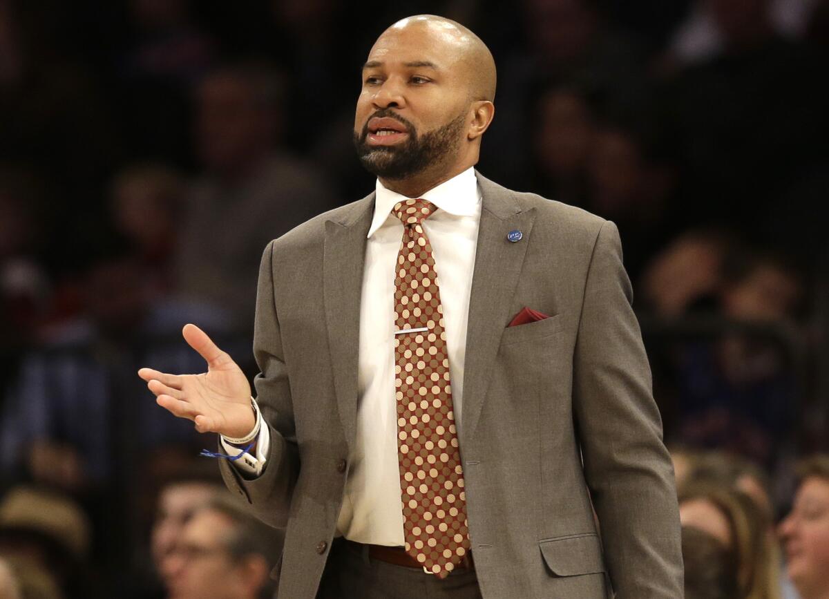 Derek Fisher was fired as New York Knicks coach Monday, with his team having lost five straight and nine of 10 to fall well back in the Eastern Conference playoff race.