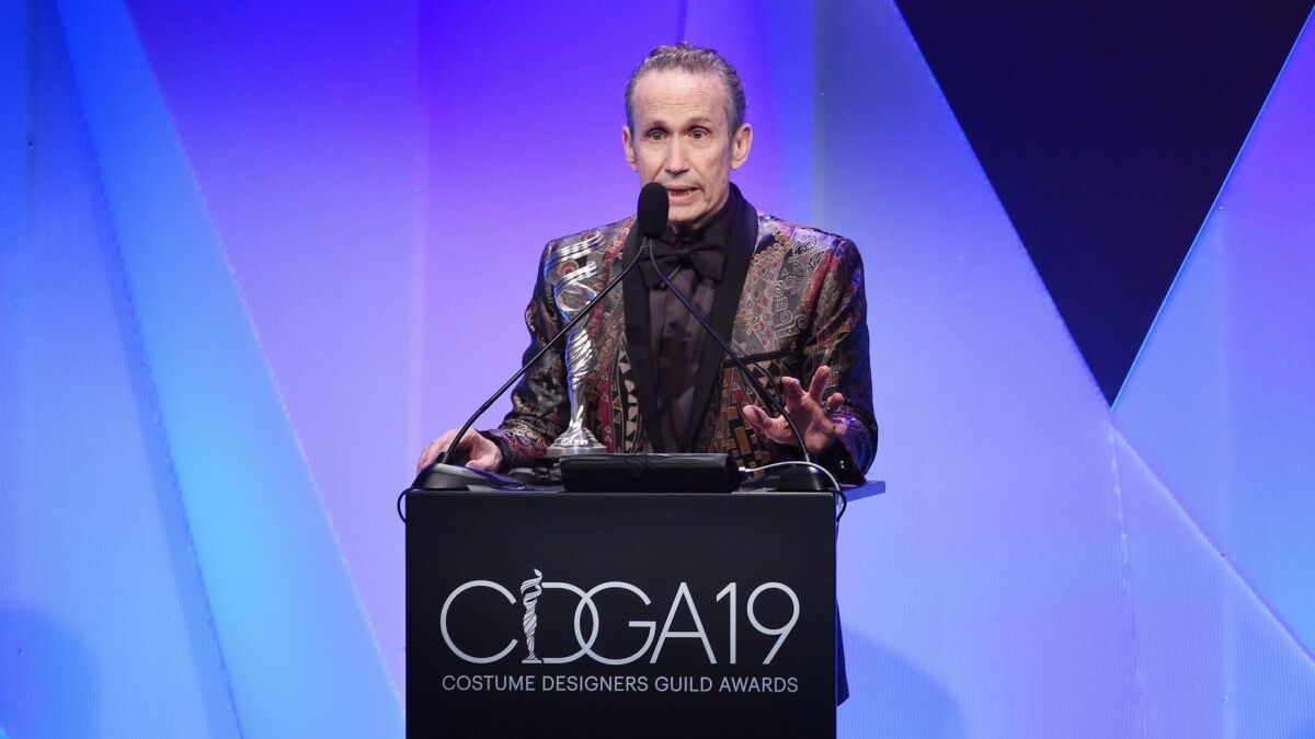 Honoree Jeffrey Kurland accepts the Career Achievement Award onstage at the 19th Costume Designers Guild Awards.