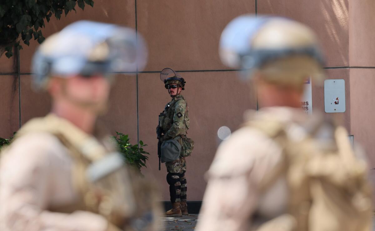 U.S. Marines and a Calif. National guardsman