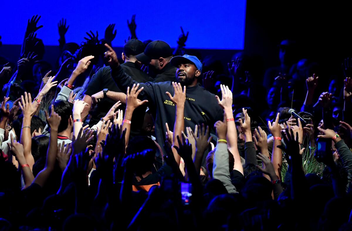 Kanye West performs his "Jesus Is King" album last year at the Forum.