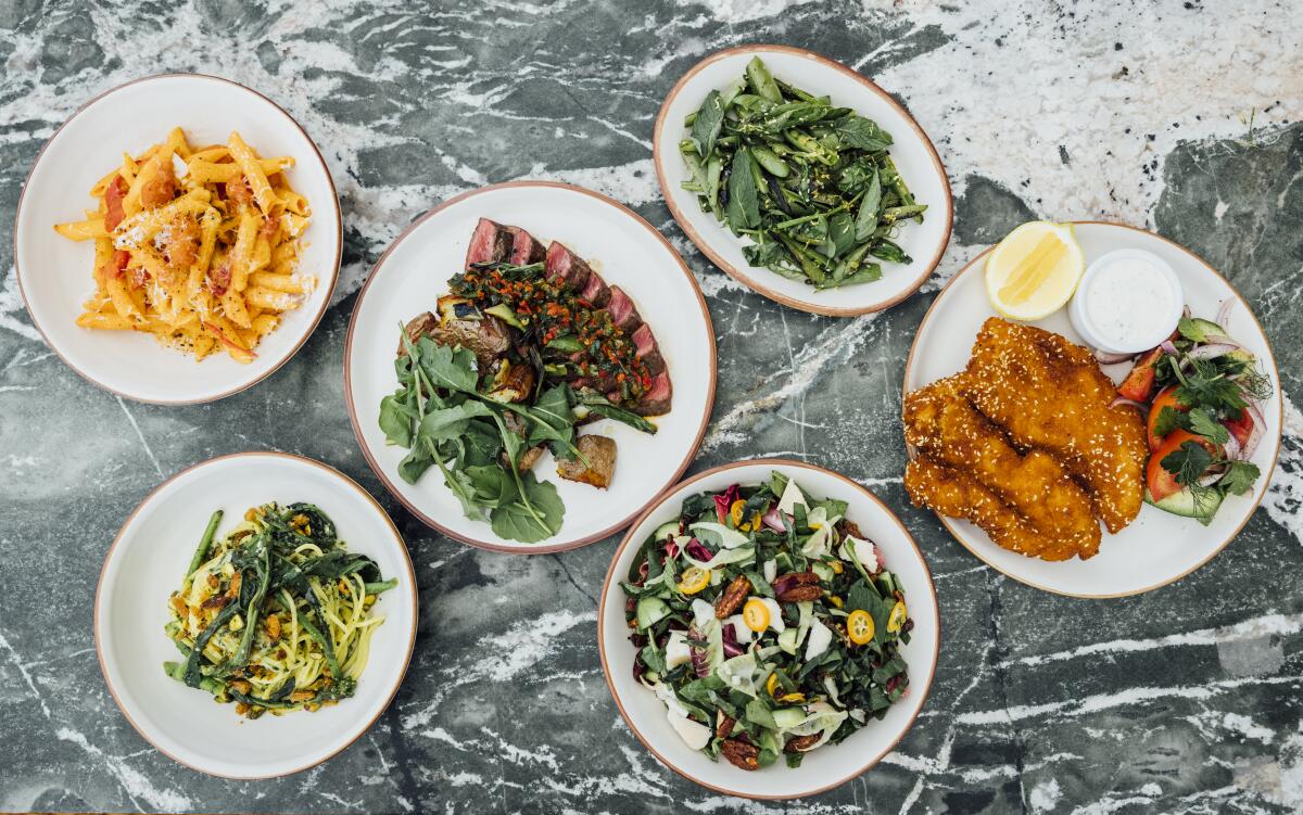 Salads, pastas and other dishes from Great White.