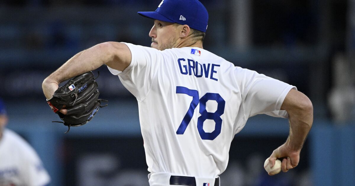 Michael Grove overcomes illness as Dodgers’ young pitching experiment begins