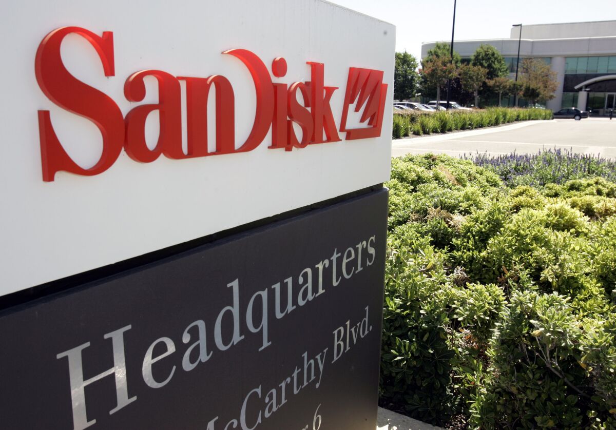 The headquarters of SanDisk Corp. in Milpitas, Calif., is shown on July 31, 2006.