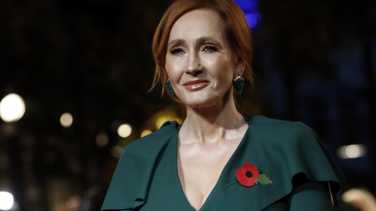 Writer J.K. Rowling at the world premiere of the film "Fantastic Beasts: The Crimes of Grindelwald" in Paris on Nov. 8. She has filed suit against a former assistant.