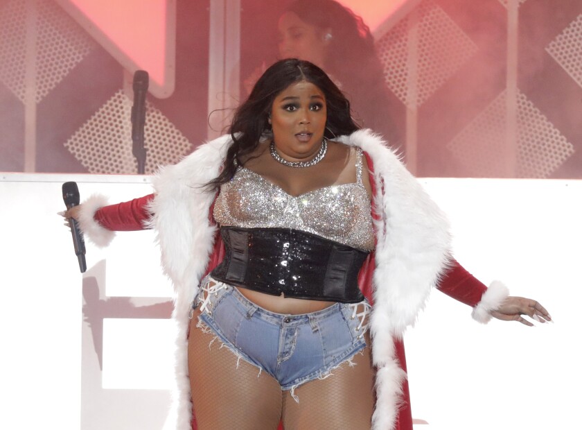 Lizzo headlines KIIS-FM’s Jingle Ball at the Forum on Dec. 6. (Myung J. Chun / Los Angeles Times)