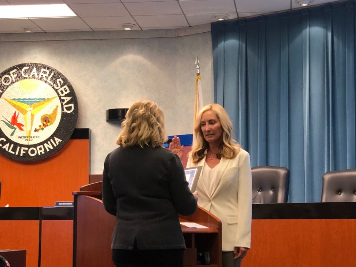 Solana Beach City Councilwoman Kristi Becker was one of three Clean Energy Alliance Board members and one alternate who were sworn in Nov. 5.