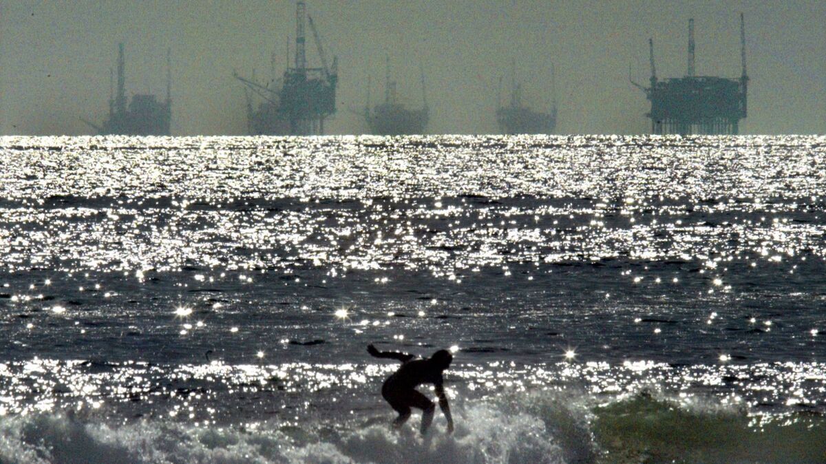 The State Lands Commission controls ocean waters up to three miles from the California shore, including oil fields in the Santa Barbara Channel. Most of the area's remaining platforms are in federal waters farther offshore.