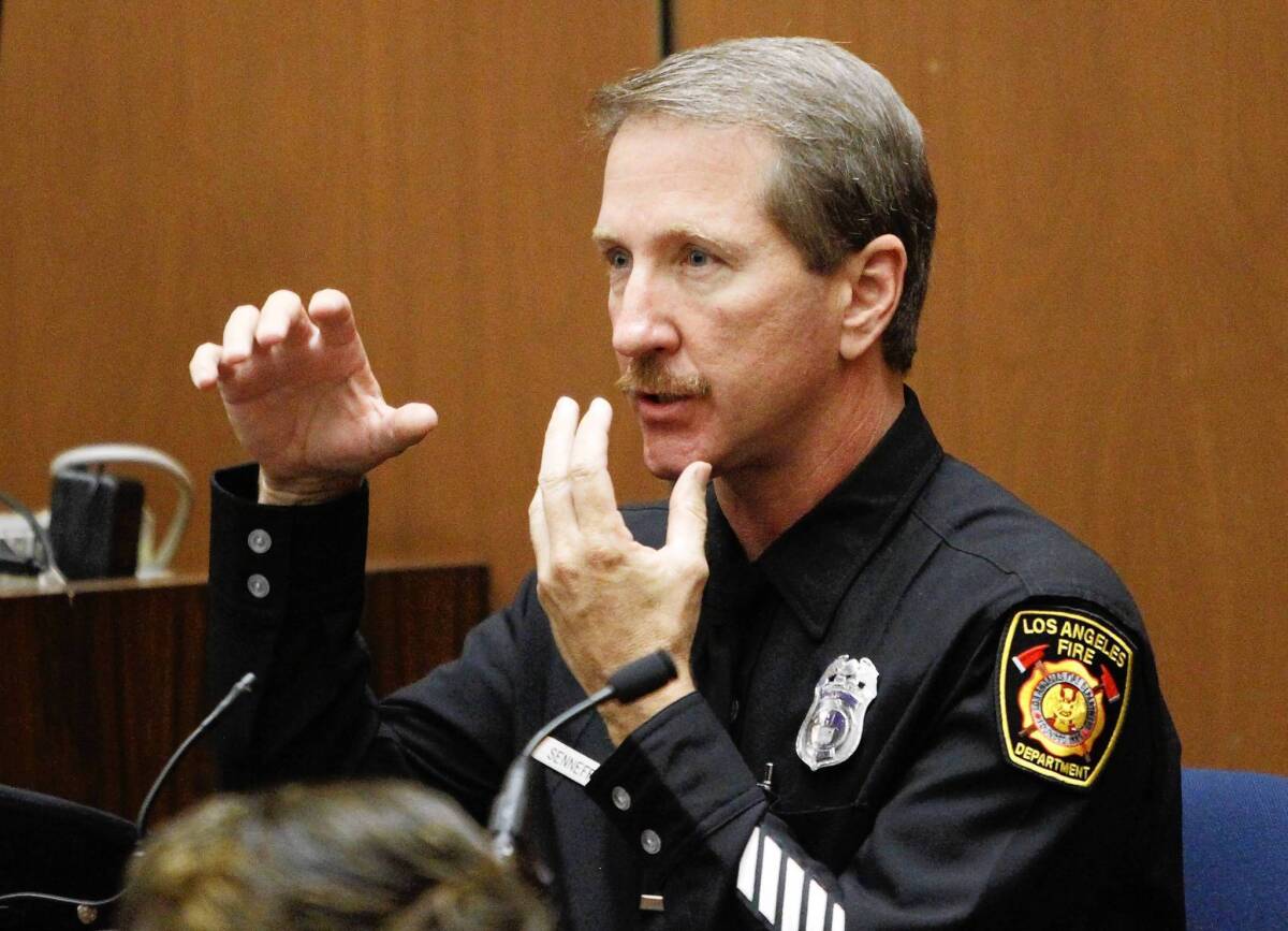 Paramedic Richard Senneff, shown in a file photo, was the first witness for the plaintiffs in the wrongful-death suit against entertainment giant AEG brought by Michael Jackson's mother and three children.