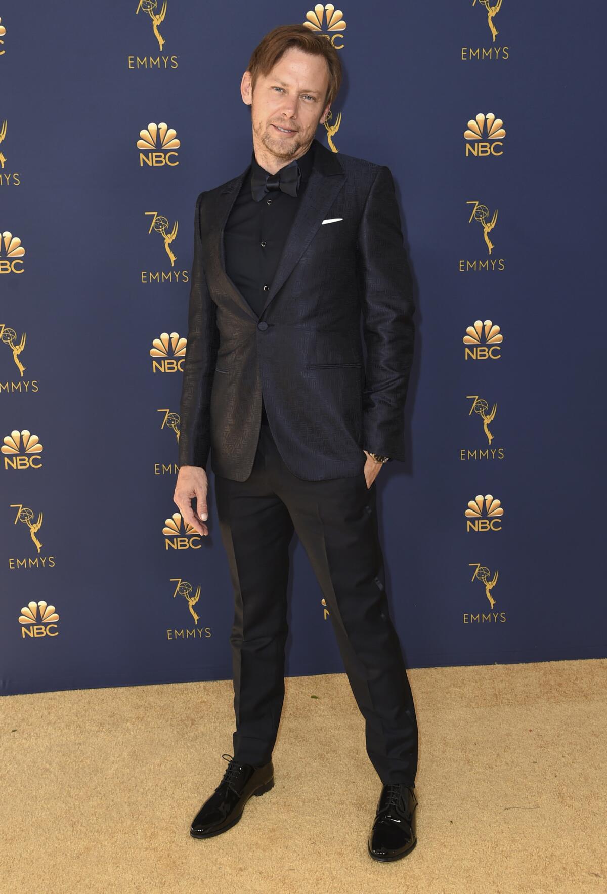 Jimmi Simpson arrives at the 70th Primetime Emmy Awards.