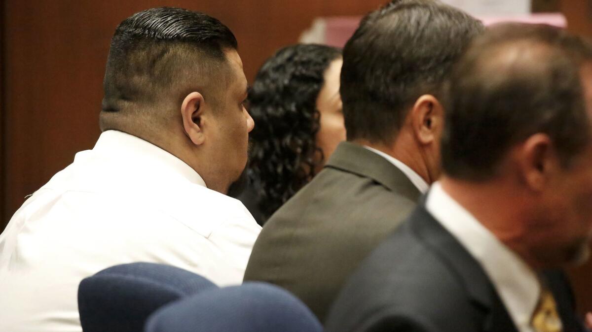 Isauro Aguirre, who was convicted of murder in the fatal beating of his girlfriend's son, 8-year-old Gabriel Fernandez, listens to guilty verdict.