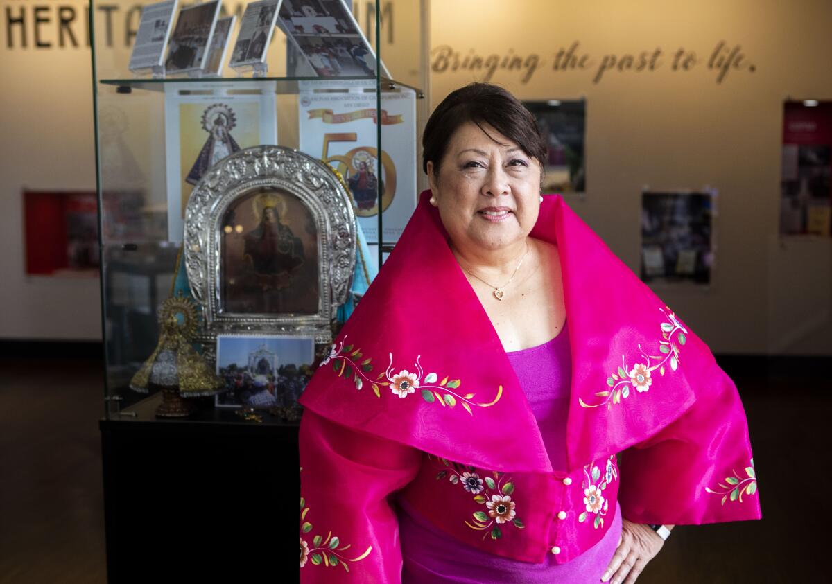 Anamaria Cabato, co-chair of the "Filipinos of South Bay" exhibition committee