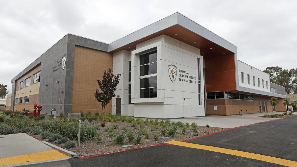 The new criminal justice training center at Golden West College in Huntington Beach was completed earlier this year.