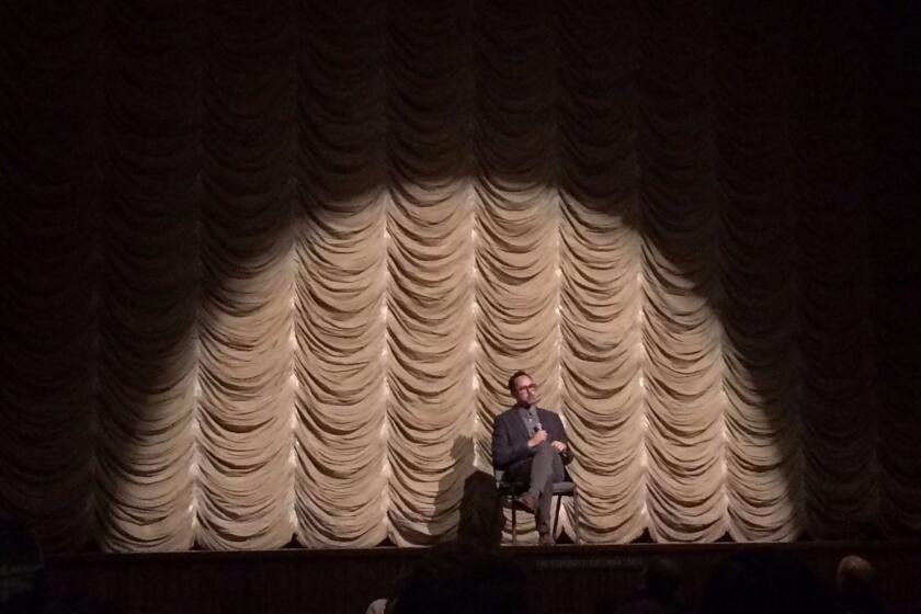 Edgar Arceneaux takes questions from the audience after a screening of "Until, Until, Until..." at the Bing Theater at LACMA.
