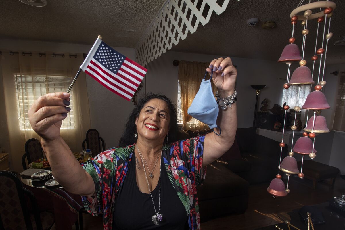 Clemencia Morales, who comes from Guatemala and became a U.S. citizen on Aug. 20, the day after her 65th birthday.