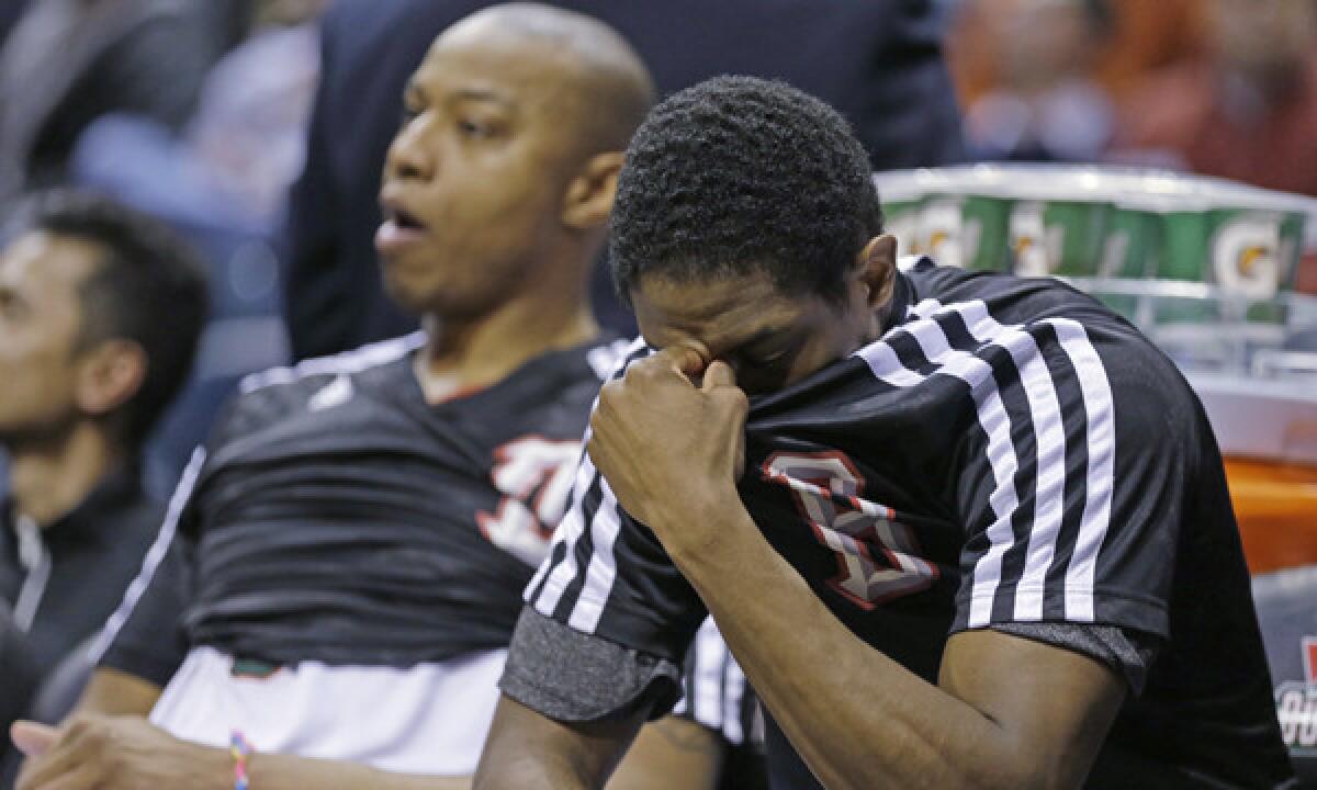 Milwaukee's Brandon Knight, right, and Caron Butler sit on the bench during a 114-86 loss to the Clippers on Jan. 27.