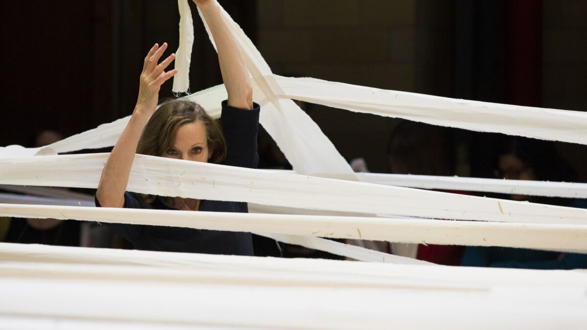 Anne Bogart and SITI Company collaborates with artist Ann Hamilton" in "the theater is a blank page."