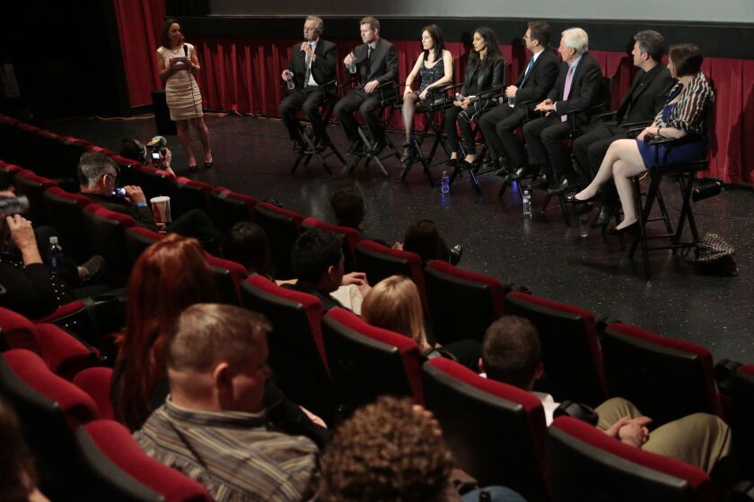 Panelists at the Q&A after the screening of the documentary "Trace Amounts" at the Chinese Theater in Hollywood.