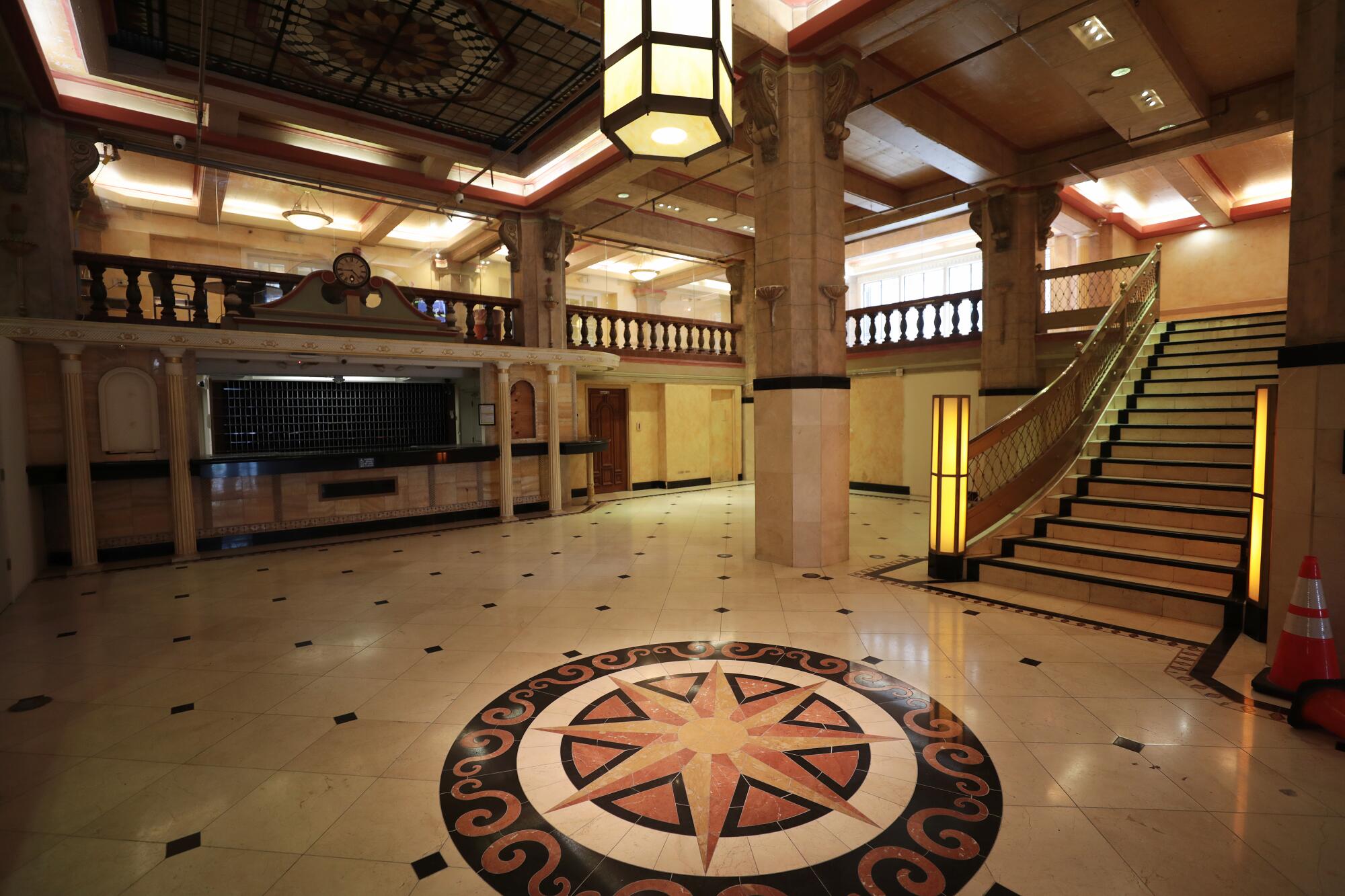 The lobby of the Cecil Hotel